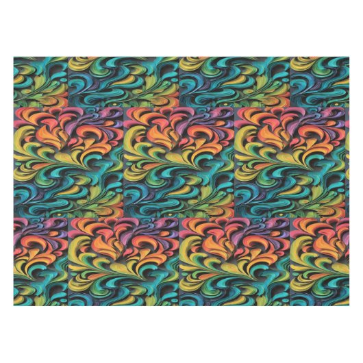 Nappe Art vibrant tourbillon multicolore (Devant (Horizontal))