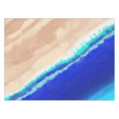 Nappe Artsy Blue moderne Turquoise Sandy Beach Aquarelle (Devant (Horizontal))