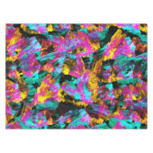 Nappe Artsy Moderne Neon Couleurs Noir Abstrait Peinture (Devant (Horizontal))
