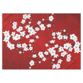 Nappe Asie Floral blanc cerisier rouge (Devant (Horizontal))