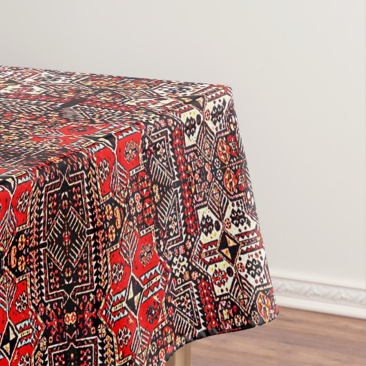 Nappe Aspect tapis oriental - rouge blanc noir (In Situ)