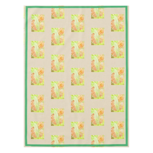 Nappe Aspidistra eliator et Gerbera jamesoni (Devant)