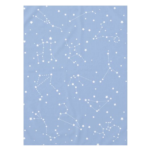Nappe Astrologie Pastel Bleu Étoiles Constellation  (Devant)