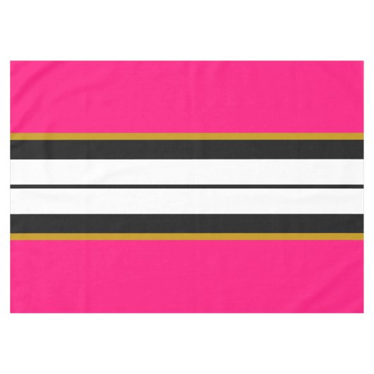 Nappe Athletic Bright Pink Black White Racing Stripes (Devant (Horizontal))