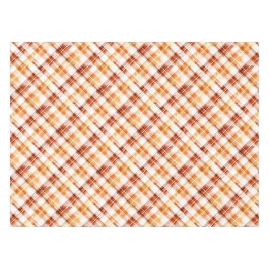 Nappe Automne Aquarelle d'automne Orange Plaid Motif (Devant (Horizontal))