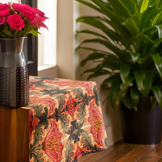 Nappe Automne Automne Art Nouveau Floral Orange Vert