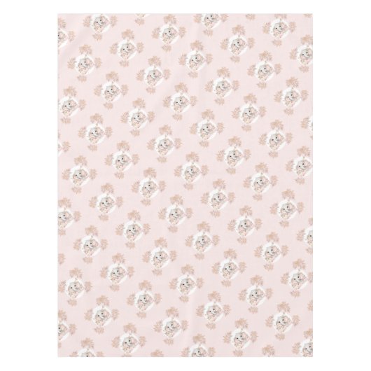 Nappe Automne Baby shower fille rose joli éléphant (Devant)