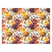 Nappe Automne Brown Pêche Jaune Aquarelle Florale (Devant (Horizontal))
