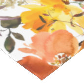 Nappe Automne Brown Pêche Jaune Aquarelle Florale (Angle)