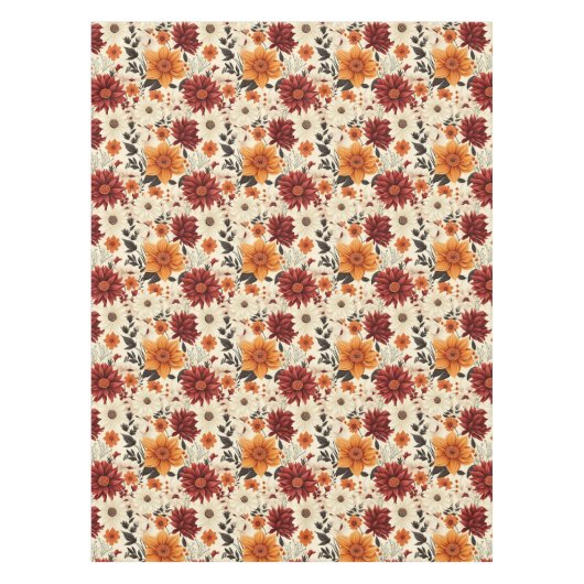 Nappe Automne Chrysanthèmes floraux (Devant)
