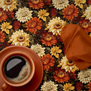Nappe Automne Chrysanthèmes floraux