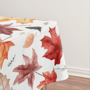 Nappe Automne Feuilles Terracotta Brown Boho Motif