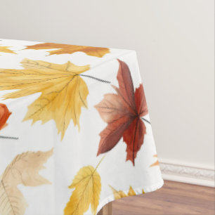 Nappe Automne Feuilles Terracotta Brown Boho Motif