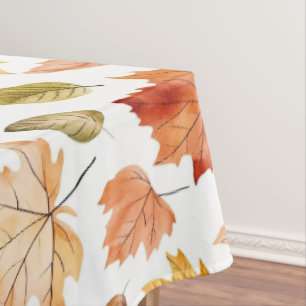 Nappe Automne Feuilles Terracotta Brown Boho Motif