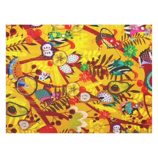 Nappe Automne Forêt Botanique Fleurs d'Oiseaux Paradis (Devant (Horizontal))