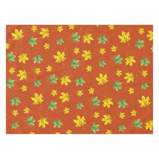 Nappe Automne Jaune et Feuilles verts (Devant (Horizontal))