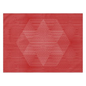 Nappe aux lignes géométriques rouges et blanches (Devant (Horizontal))