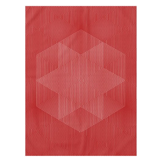 Nappe aux lignes géométriques rouges et blanches (Devant)