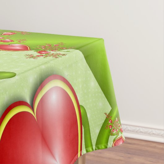 Nappe Avec beaucoup d'amour Rouge Coeurs Jaunes Fractal  (In Situ)