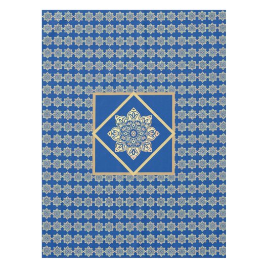 Nappe avec médaillons d'or sur bleu (Devant)