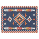 Nappe Azure Navy and Terracotta Geometric Tribal (Devant (Horizontal))