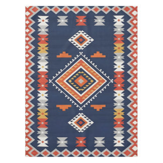Nappe Azure Navy and Terracotta Geometric Tribal
