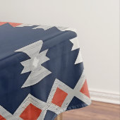 Nappe Azure Navy and Terracotta Geometric Tribal (In Situ)