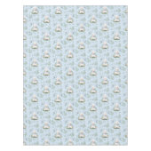 Nappe Baby shower floral bleu d'agneau (Devant)