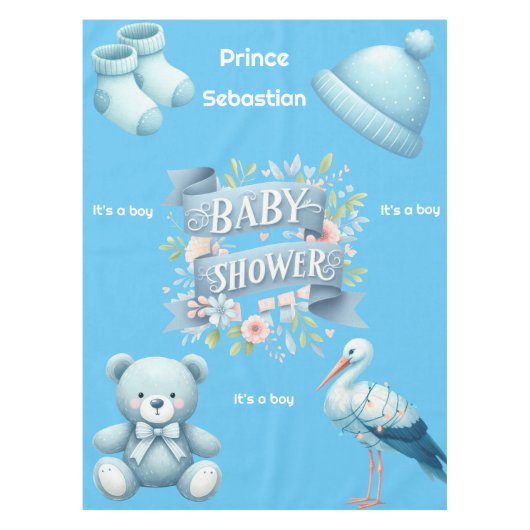 Nappe Baby shower garçons (Devant)