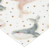 Nappe Baby shower Pois de baleine rose gris (Angle)