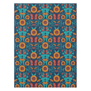 Nappe Baies Art Nouveau en bleu et jaune