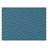 Nappe Baies rouges saintes feuillage de Noël bleu à moti (Devant (Horizontal))