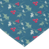 Nappe Baies rouges saintes feuillage de Noël bleu à moti (Angle)