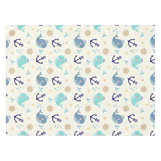 Nappe Baleine Pastel & Nautical Sea Party Design (Devant (Horizontal))