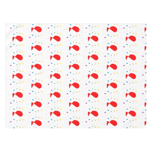 Nappe Ballons rouges avec motif confetti coloré (Devant (Horizontal))