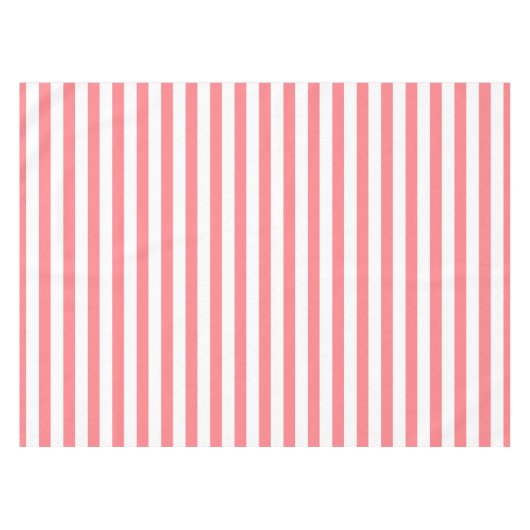 Nappe Bande de corail rose et blanc (Devant (Horizontal))