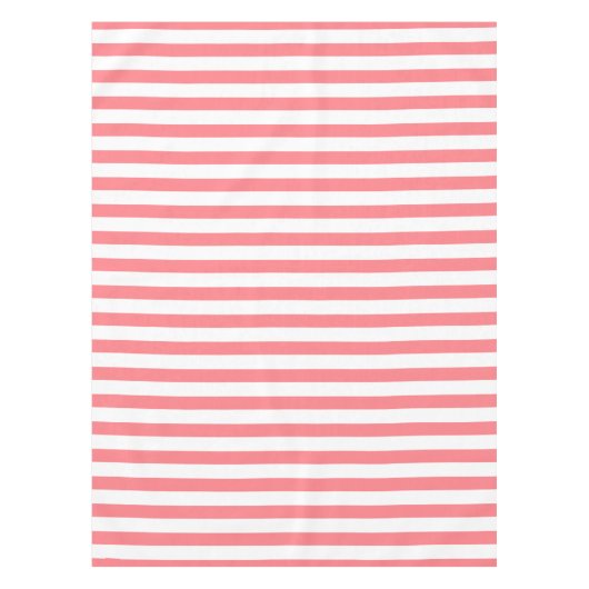 Nappe Bande de corail rose et blanc (Devant)