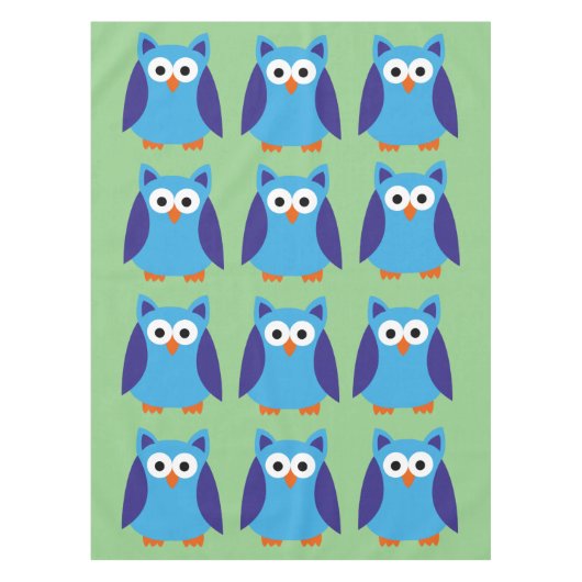 Nappe Bande dessinée bleue de hibou (Devant)