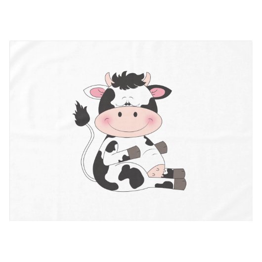 Nappe Bande dessinée mignonne de vache (Devant (Horizontal))