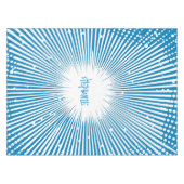 Nappe Bande dessinée Pop Art Explosion - Bleu et Blanc (Devant (Horizontal))