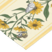 Nappe Bande florale Sunroot sur blanc cassé (Angle)