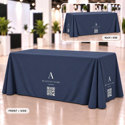 Nappe Banderole de table à code QR pour entreprise en bl