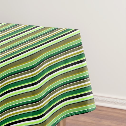 Nappe Bandes blanches vert mignonne (In Situ)