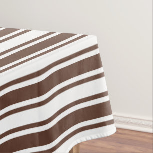 Nappe Bandes de bonbons brun et blanc chocolat
