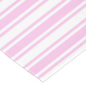 Nappe Bandes de bonbons rose clair et blanc (Angle)