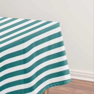 Nappe Bandes de bonbons turquoises et blanches