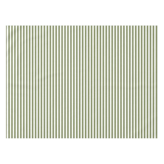Nappe Bandes de bonbons vert olive et blanc (Devant (Horizontal))
