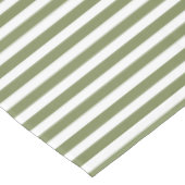 Nappe Bandes de bonbons vert olive et blanc (Angle)