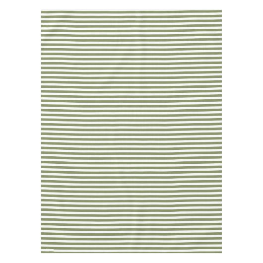 Nappe Bandes de bonbons vert olive et blanc (Devant)