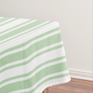Nappe Bandes de bonbons vert pâle et blanc